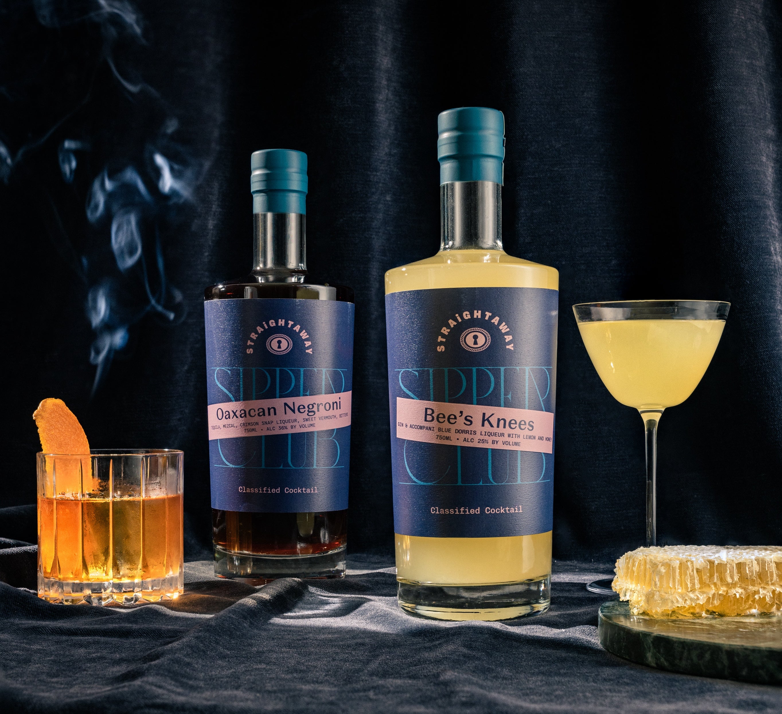 Our cocktail membership features two exclusive cocktail bottles, one previous release included Bees Knees and Oaxaca Negroni